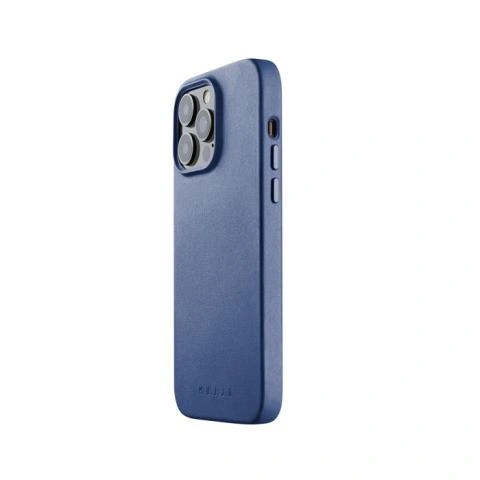 Mujjo Leather Case with MagSafe iPhone 14 15 Plus blue