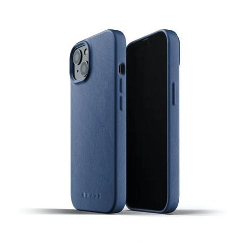 Mujjo Leather Case iPhone 13 blue