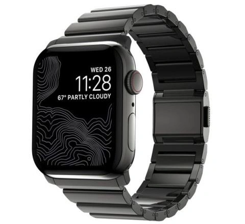 Nomad stainless steel Apple Watch 42mm 44mm 45mm 49mm graphite
