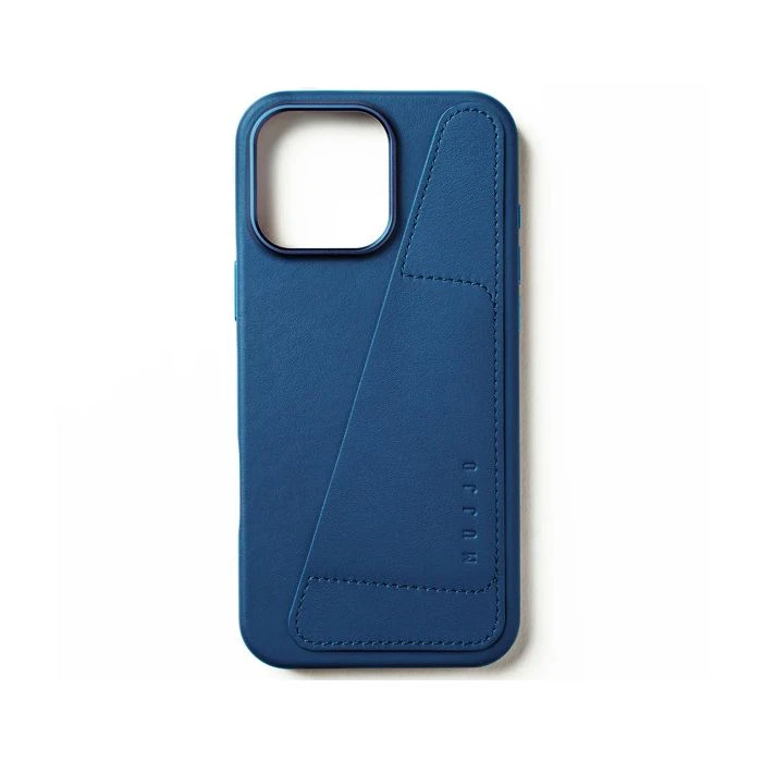 Mujjo Leather Wallet Case iPhone 16 Pro Max Blue