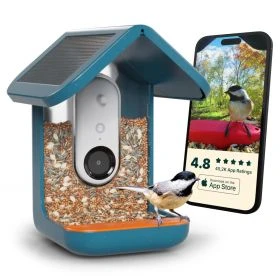 Bird Buddy Smart Bird Feeder Pro Blue with Solar Panel