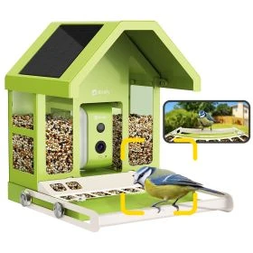 Birdfy Feeder Metal Lite Smart Bird Feeder Solar Powered with Camera and AI Bird Recognition