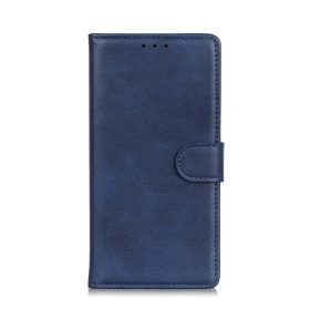 Casecentive Leather Wallet case with closure iPhone 13 Pro blue