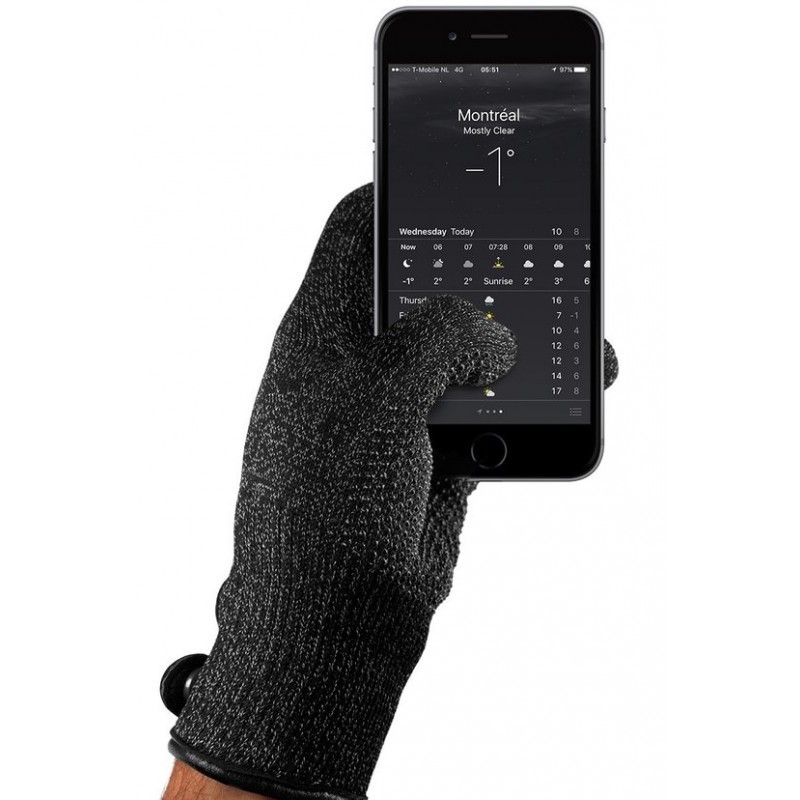 Mujjo Single-Layered Touchscreen gloves small zwart