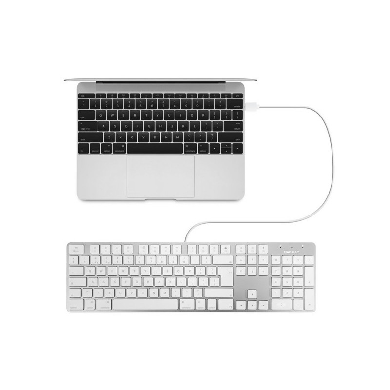 Macally Slim USB Keyboard UK white/aluminum 