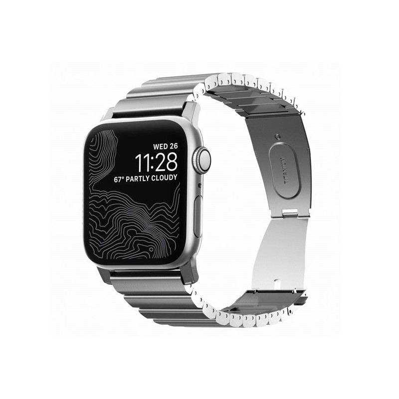 silver Apple 42 Titanium / Nomad 44 watch mm strap