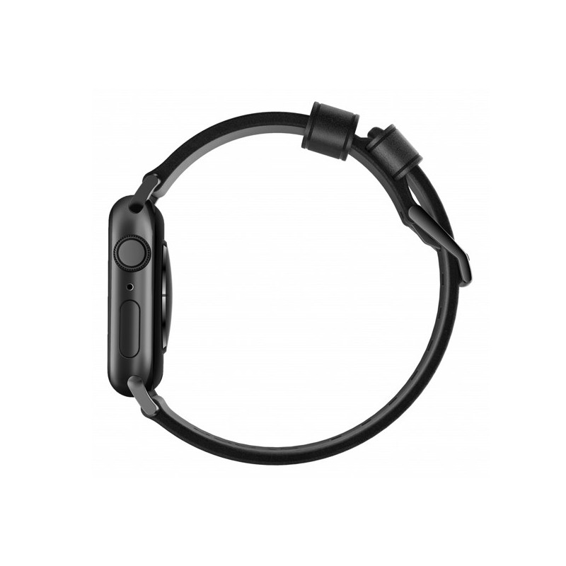 Nomad Black Modern Leather Strap - For Apple Watch Ultra 49mm