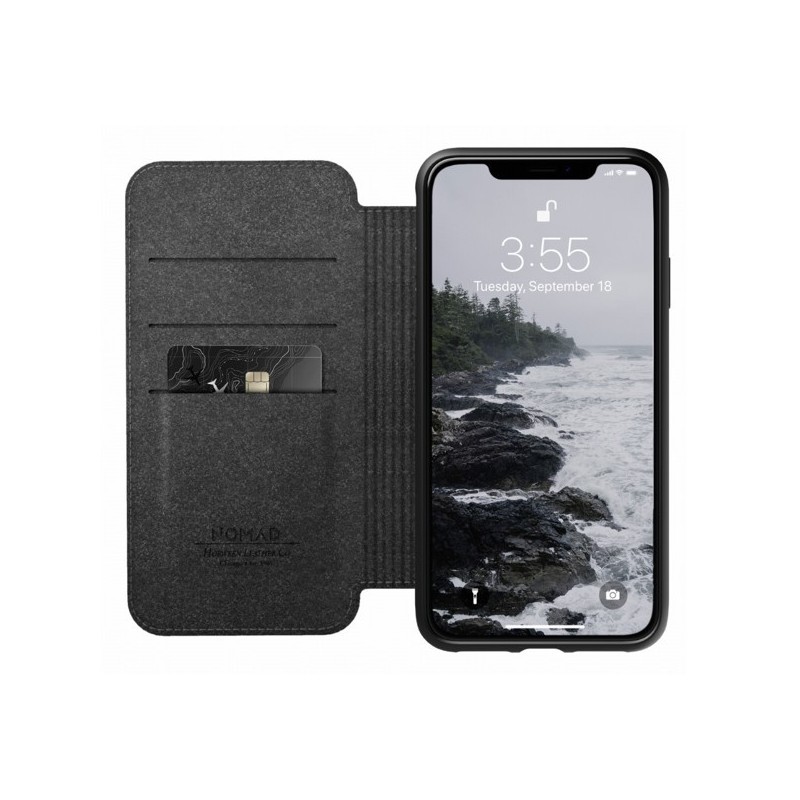 vertel het me totaal Instrueren Nomad Rugged Case Folio Leather iPhone XS Max black