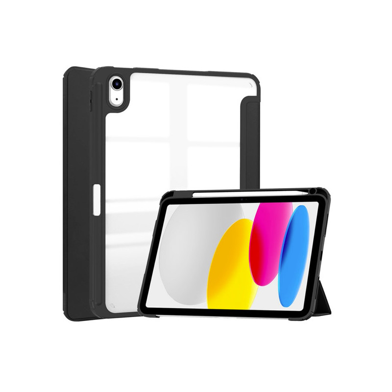 Casecentive Smart Case Tri-Fold with Pencil Holder iPad 10.9" (2022) transparent