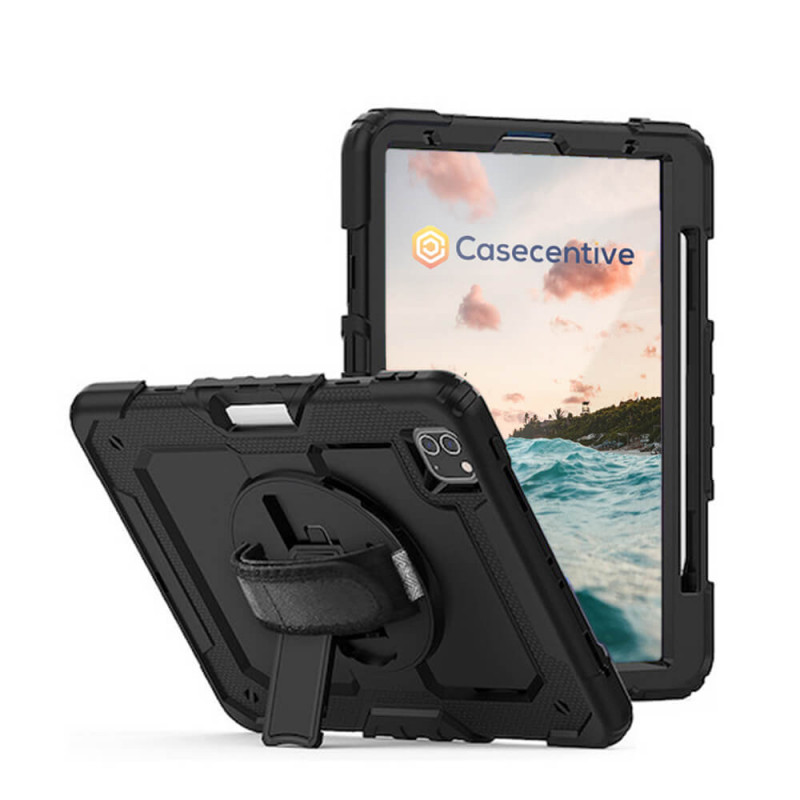 Casecentive Handstrap Pro Hardcase with handstrap iPad Pro 11" 2021 / 2020 / 2018 black