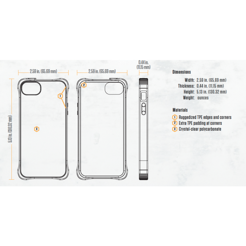Griffin Survivor Core hardcase iPhone 5(S)/SE transparant