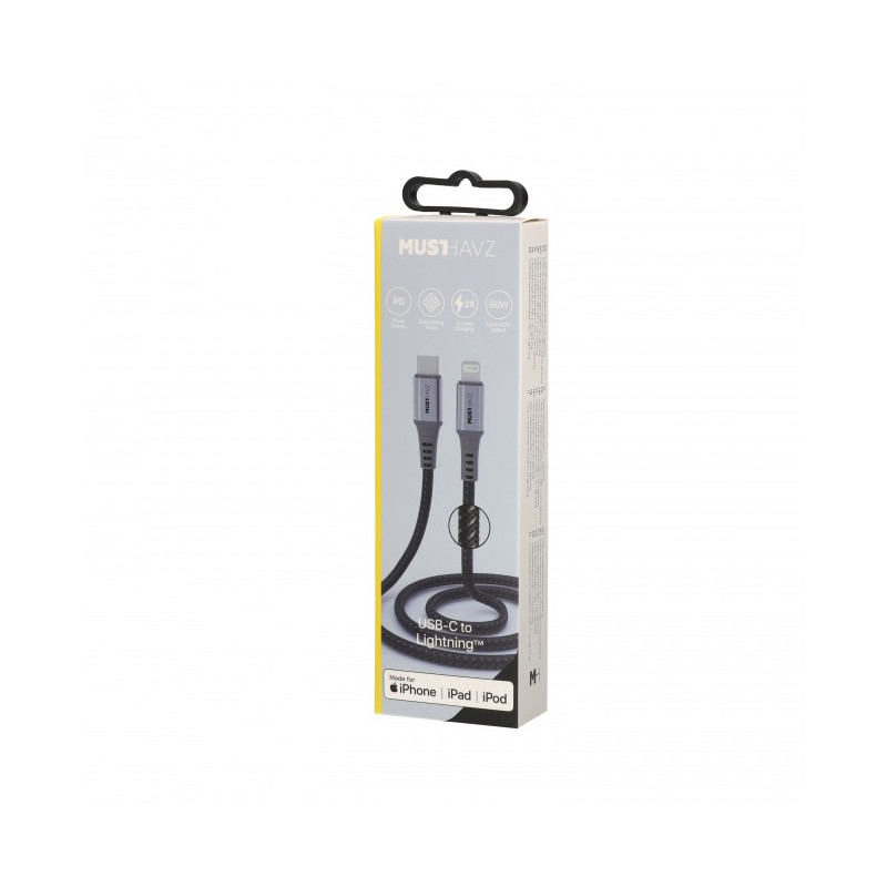 Musthavz USB-C to Lightning MFi Nylon Cable 1m