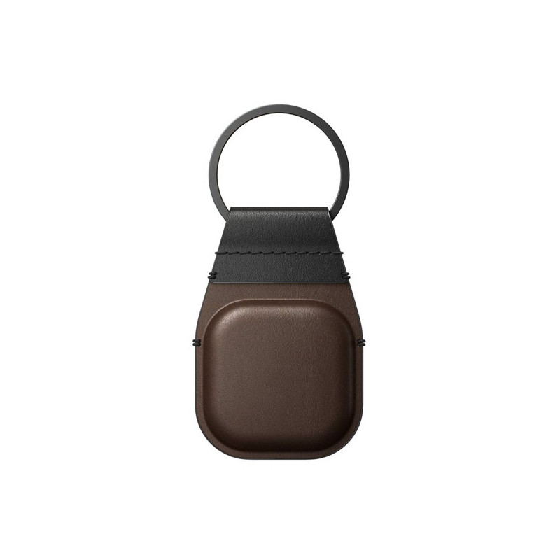 Nomad Airtag Leather Keychain brown