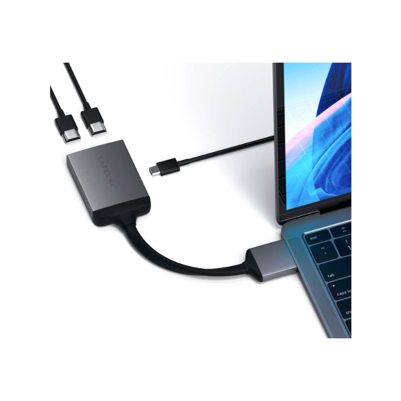 Satechi Type-C Dual HDMI Adapter space gray