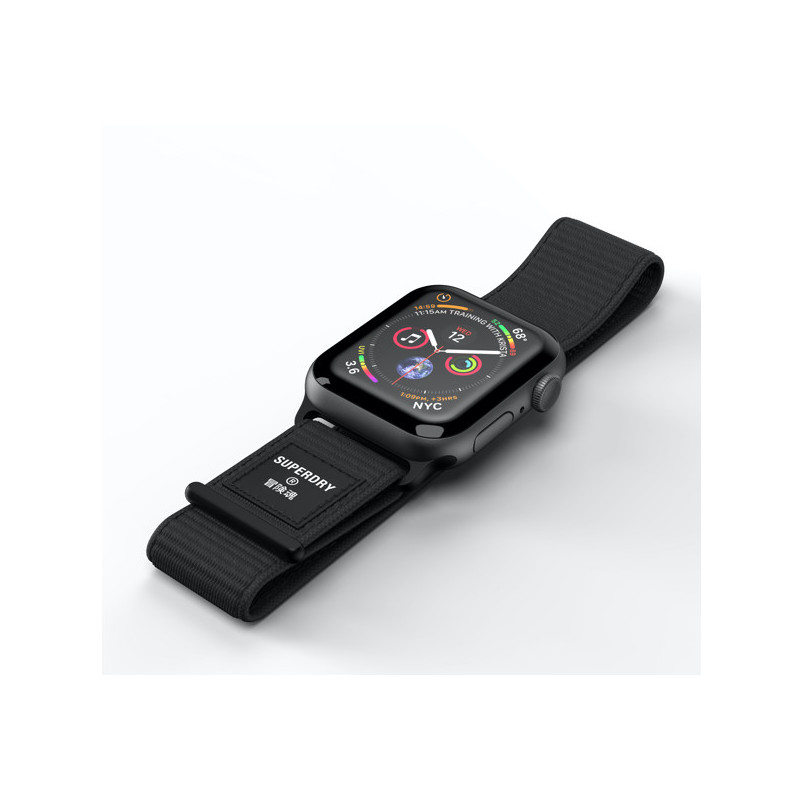 SuperDry nylon band Apple Watch 38 / 40mm zwart