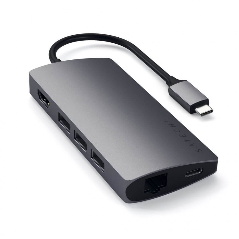 Satechi USB-C Multi-Port Adapter 4K Ethernet V2 space gray