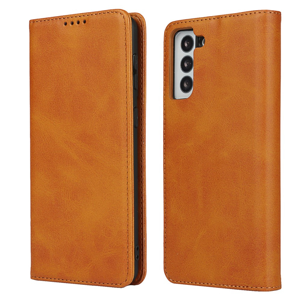 Casecentive Leather Wallet case Luxe Samsung Galaxy S21 Plus tan