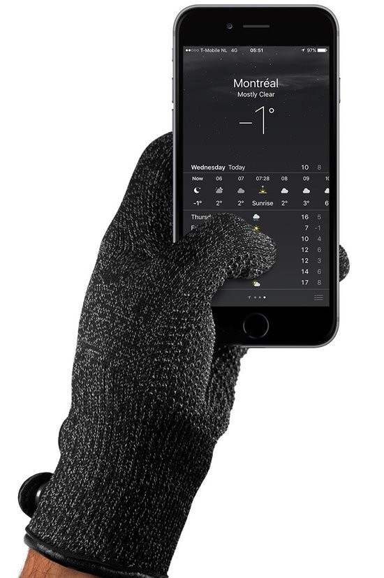 Mujjo Single-Layered Touchscreen gloves small zwart