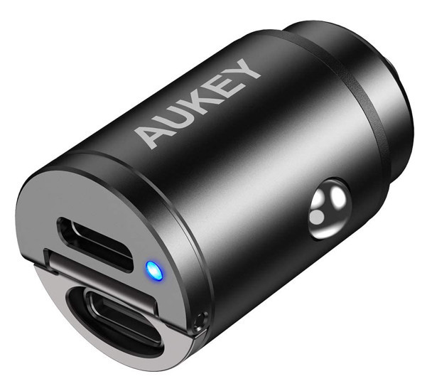 Aukey 2 Port PD USB-C Car Charger 30W 