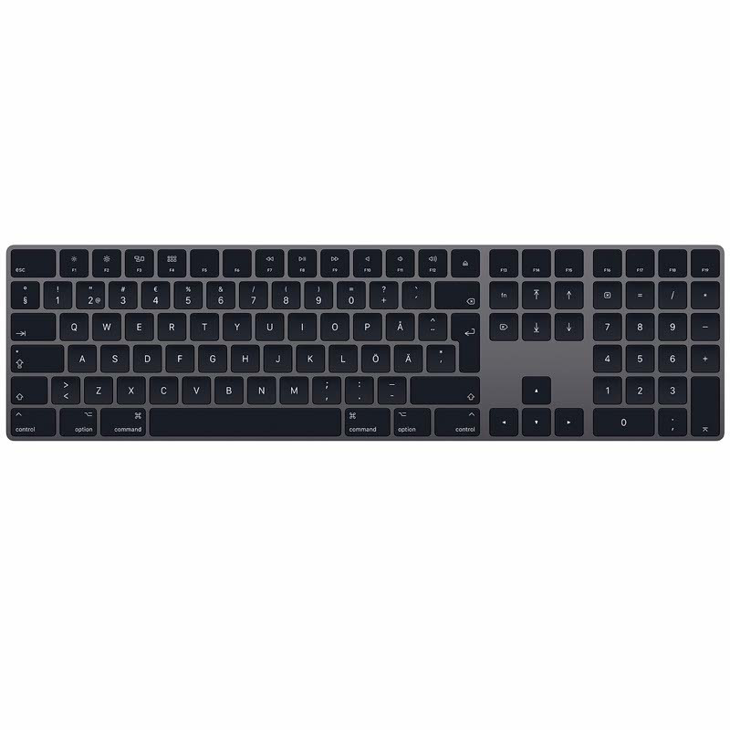Keyboard with Numeric Keypad Swedish grey