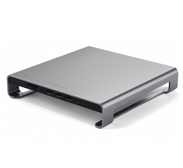 Satechi Aluminium Monitor Stand Hub iMac gray