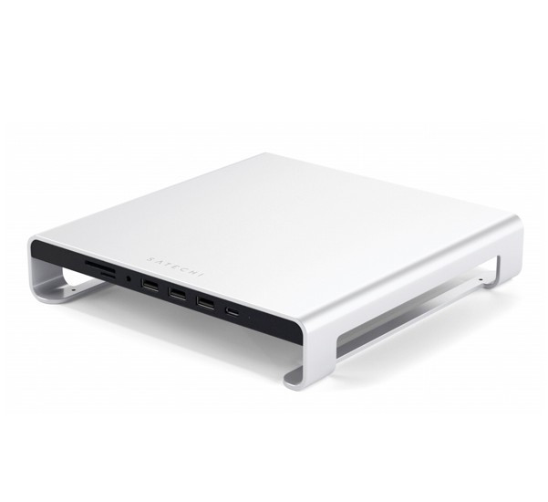 Satechi Aluminium Monitor Stand Hub iMac silver