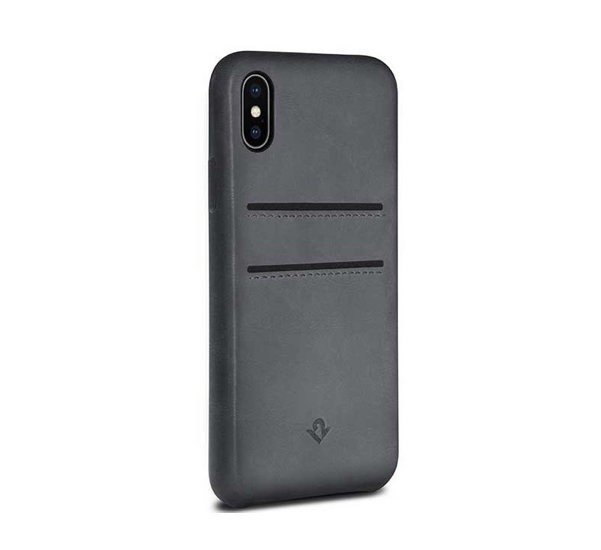 Twelve South Relaxed Leather pockets iPhone X / XS grijs