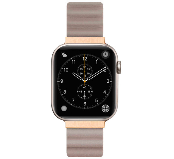 LAUT Novi Leather Loop Apple Watch 42mm / 44mm / 45mm / 49mm beige