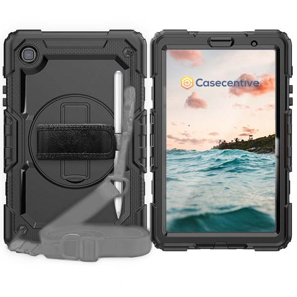 Casecentive Handstrap Pro Hardcase with strap Galaxy Tab A8 black