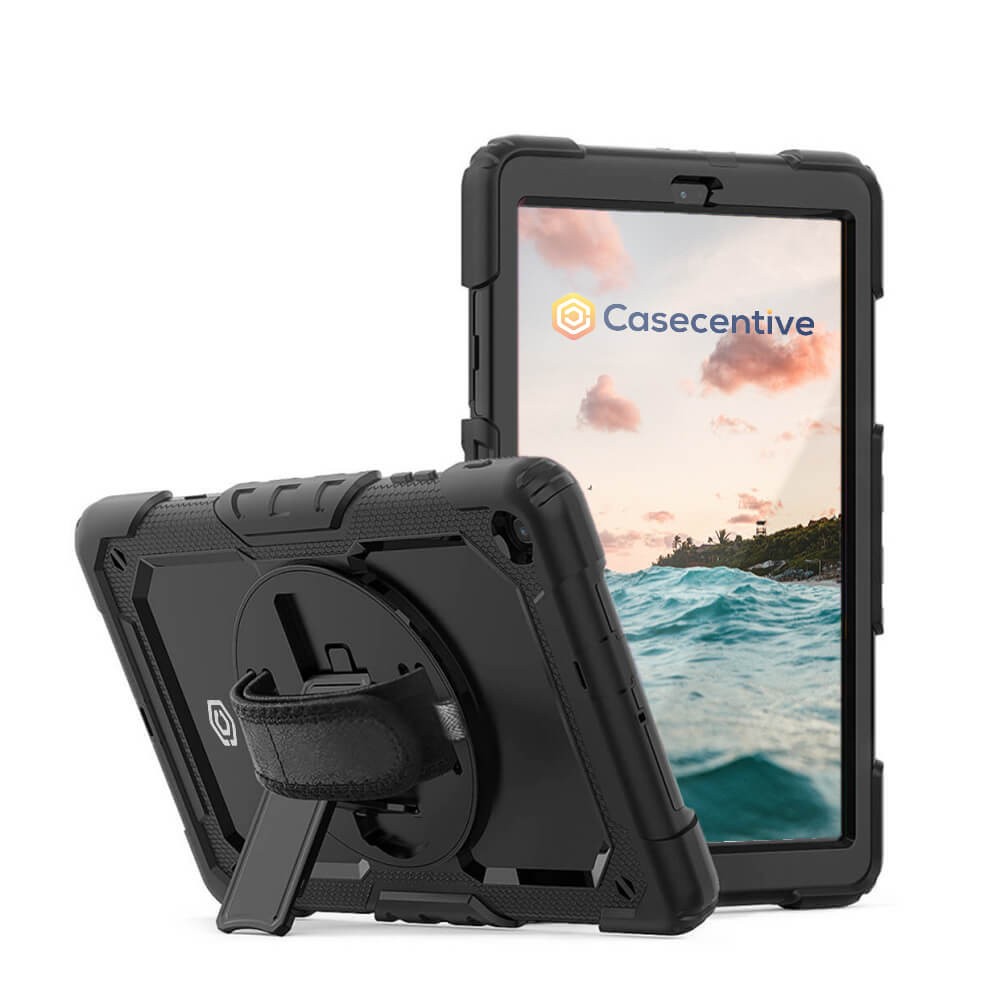 Casecentive Handstrap Pro Hardcase with handstrap Galaxy Tab A 10.1 2019 black