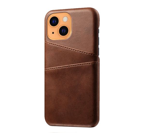 Casecentive Leather Wallet Back case iPhone 13 brown