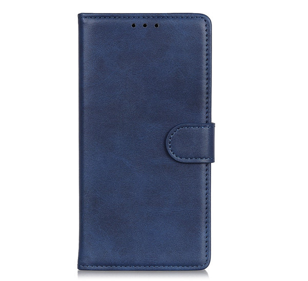 Casecentive Leather Wallet case with closure iPhone 13 blue