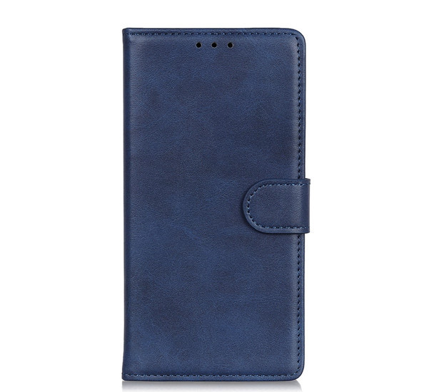 Casecentive Leather Wallet case with closure iPhone 13 Pro blue