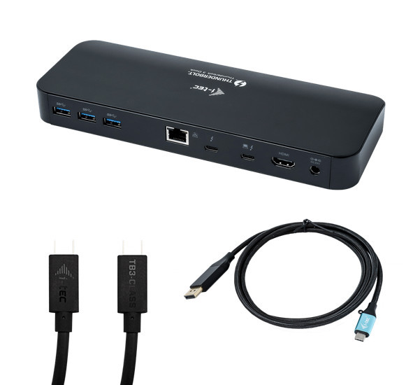 i-Tec Thunderbolt 3 Dual 4K Docking Station + USB-C / DP black cable