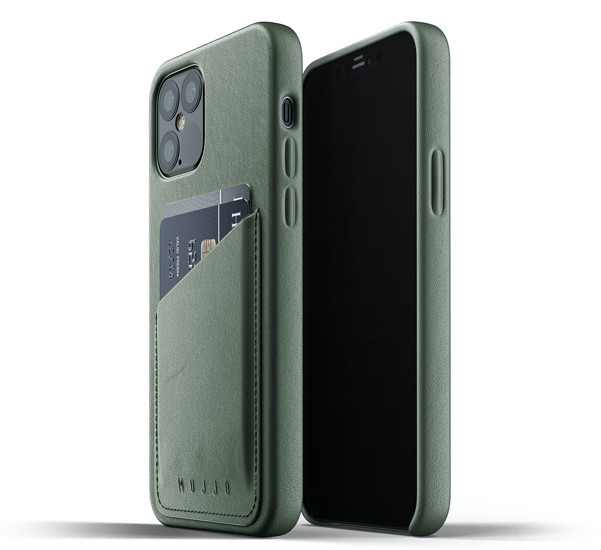 Mujjo Leather Wallet Case iPhone 12 / iPhone 12 Pro groen