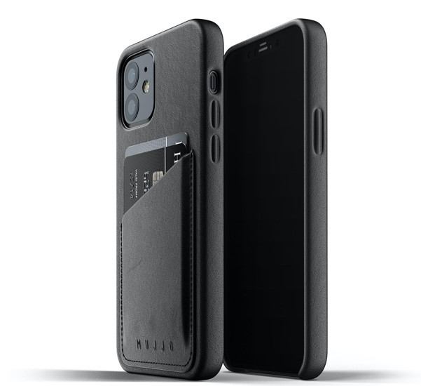 Mujjo Leather Wallet Case iPhone 12 / iPhone 12 Pro zwart