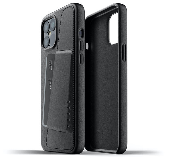 Mujjo Leather Wallet Case iPhone 12 Pro Max zwart