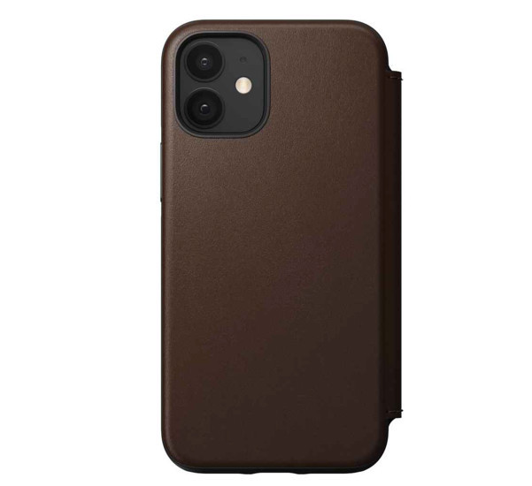Nomad Rugged Folio Leather Case iPhone 12 Mini brown