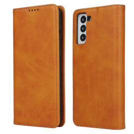 Casecentive Leather Wallet case Luxe Samsung Galaxy S21 Plus tan