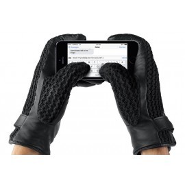 Mujjo Leather Crochet Touchscreen Gloves Size 8,5 (M/L)