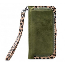 Mobilize 2in1 Gelly Wallet Zipper Case Galaxy S10 olijfgroen / leopard