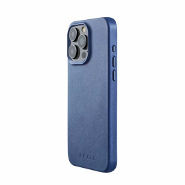 Mujjo Leather Case with MagSafe iPhone 15 Pro Max blue