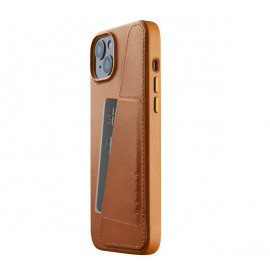 Mujjo Leather Wallet Case iPhone 14 / 15 Plus brown