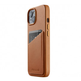 Mujjo Leather Wallet Case iPhone 14 / 15 brown
