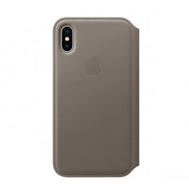 Apple leather folio case iPhone X / XS taupe