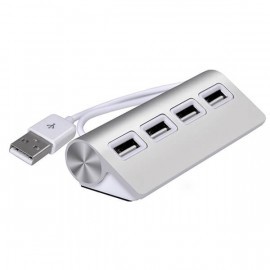 Casecentive Aluminium USB 2.0 hub 4 poorten zilver