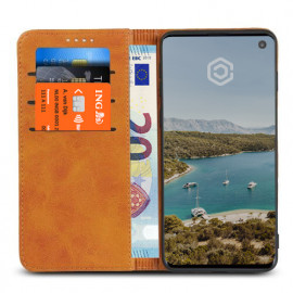 Casecentive Leren Wallet case Samsung Galaxy S10e tan