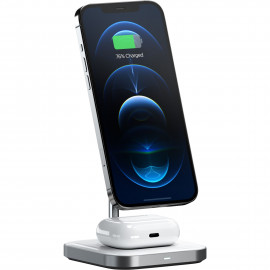Satechi Magnetic 2-in-1 Wireless Charging Stand space gray