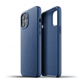 Mujjo Leather Case iPhone 12 Pro Max blauw