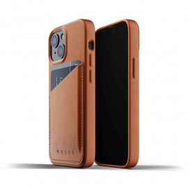 Mujjo Leather Wallet case iPhone 13 Mini tan
